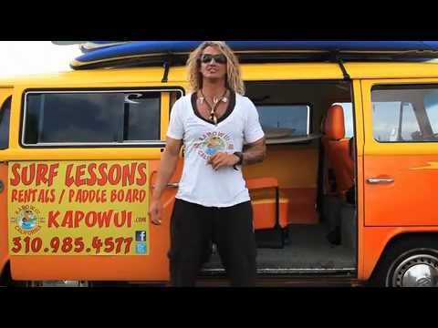 video:Kapowui surf lesson Santa Monica / Venice beach California 310-985-4577