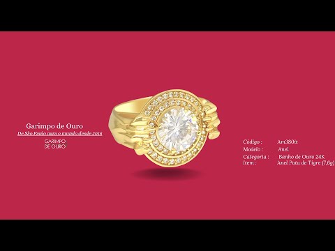 Anel Pata de Tigre (7,6g) (Banho Ouro 24k)