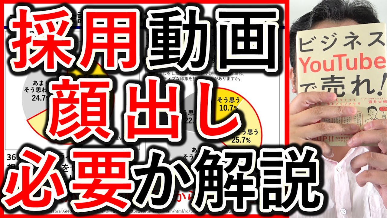 採用や求人のYouTube動画で顔出しが必要かを解説する動画のサムネイル