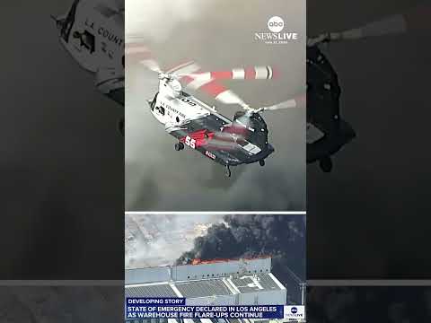 State of emergency in Los Angeles as warehouse fire continues to burn