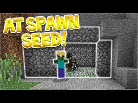 EXPOSED MONSTER SPAWNER AT SPAWN SEED! In Minecraft!...