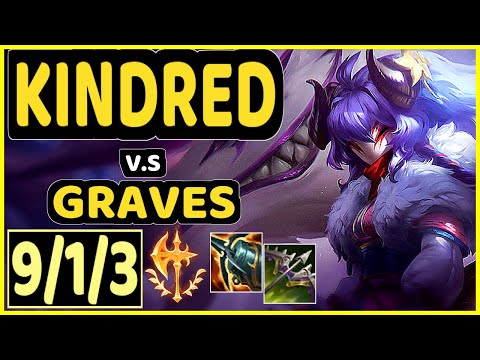 KINDRED vs GRAVES - 9/1/3 KDA JUNGLE GAMEPLAY - KR Ranked MASTER