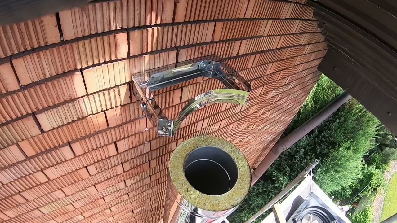 Komin izolowany kocioł pellet.