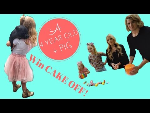 4 year old + miniature pig + Cake War with Jojo Siwa, Everleigh, Savannah Soutas, & Cole LaBrant