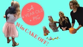 4 year old + miniature pig + Cake War with Jojo Siwa, Everleigh, Savannah Soutas, & Cole LaBrant