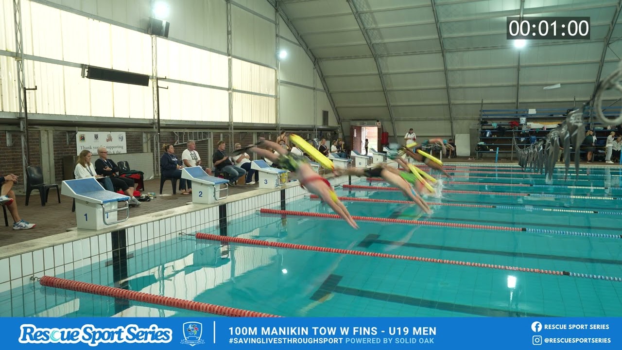 U19 Men 100M Manikin Tow with Fins | Lifesaving Rescue Sport Series | Full Commentary