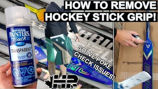 Poke check problems? How to remove hockey stick & goalie stick grip with gloss!