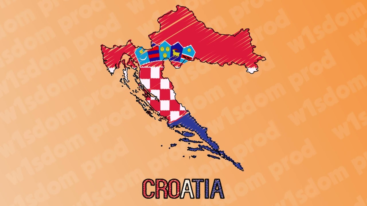 Hand-Drawn Croatia Map Animation