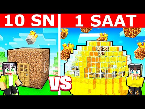 10 Saniyede Yapılan METEOR Sığınağı vs 1 Saatte Yapılan ☄️ | Minecraft