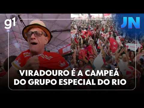 JN: Viradouro é a campeã do Grupo Especial do Rio com homenagem a Ciça, mestre de bateria da escola
