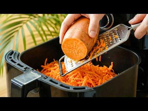 I grate sweet potato directly into the air fryer — now see what happens 🤯