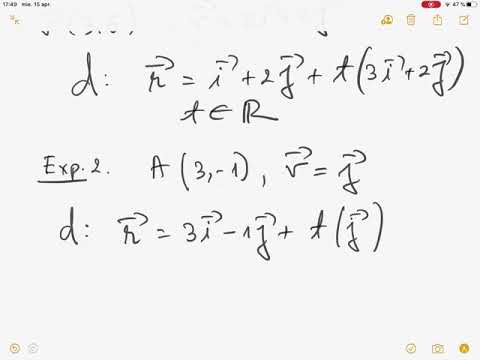 Ecuatia vectoriala a dreptei in plan
