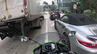 2024 KAWASAKI NINJA 500 BEGINNER RIDING TO CLASS IN MIAMI
