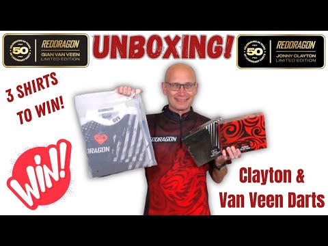 Red Dragon 50th Limited Edition CLAYTON And VAN VEEN Darts Unboxing PLUS Win Players Darts Shirt