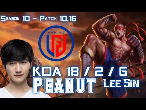 LGD Peanut LEE SIN vs GRAVES Jungle - Patch 10.16 KR Ranked