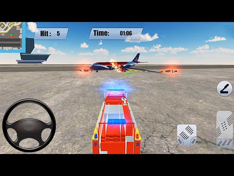 Fire Truck Game Simulator 2020 - Airplane Fire Rescue #3 - Android GamePlay