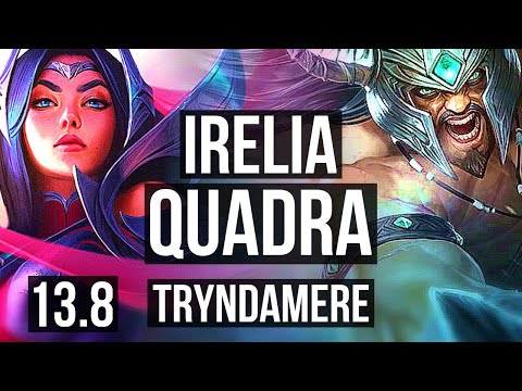 IRELIA vs TRYNDA (TOP) | Quadra, 8 solo kills, 14/2/5, Legendary, 300+ games | KR Grandmaster | 13.8
