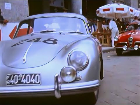 Upscaled in HD 60 FPS - Amazing 1956 Mille Miglia colour footage from the "Checkpoint" movie.