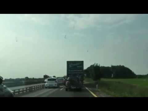 Autobahn stau Germany - Lange Stau auf A7 zwischen Dreieck Bordesholm und Neumünster Nord HD - 2K