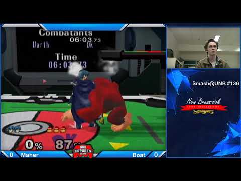 Smash@UNB 136 - Winner's Semis - Maher (Marth) vs Boat (Donkey Kong)