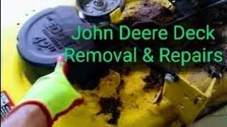 John Deere 100 series Riding Mowers: Deck Removal, inspection, service and more