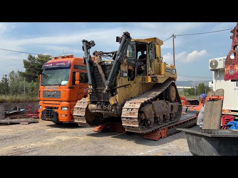 Transporting The Caterpillar D9H Bulldozer To Our New Project Abroad - Sotiriadis Mining Works