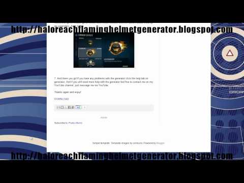 Free Halo Reach Flaming Helmet Code Generator