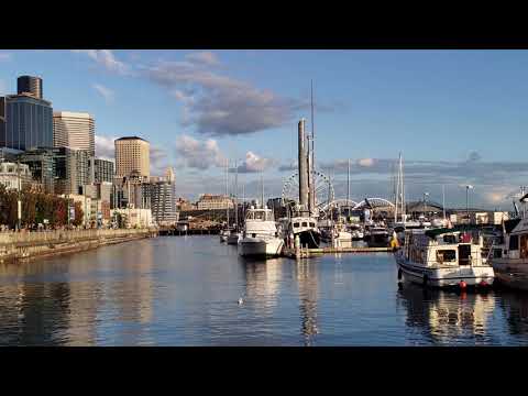 Seattle Washington Waterfront Sunset Views from Pier 66 in 4K UHD