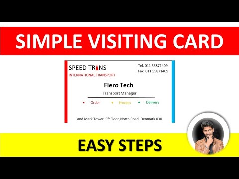 SIMPLE VISITING CARD || MICROSOFT WORD || THE FIZZ