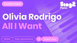 Olivia Rodrigo - All I Want (Karaoke Piano) Lower Key