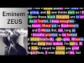 Eminem Zeus Rhyme Scheme