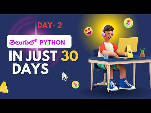 Day-2 of Learning Python series || Learn Python through Telugu || lTelugu programming challenge