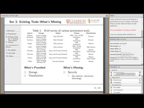 CCoE Webinar Series: Using the Blockchain to Secure Provenance Meta Data
