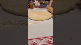 Rolling out the noodle dough
