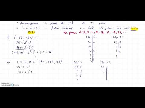 CMMDC (Cel mai mare divizor comun pentru două sau mai multe numere)