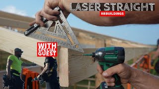 Laser Straight Over Hangs and FINISHED Metal Roof on THE BIGGEST Building