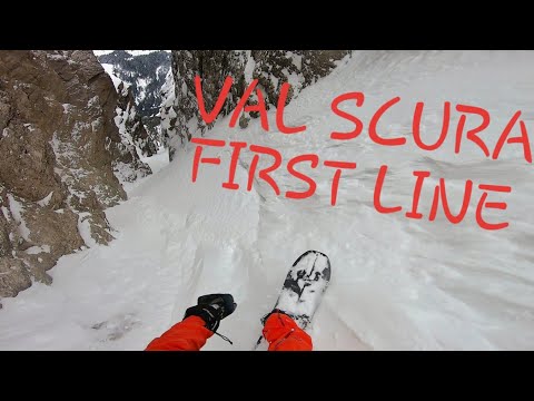 VAL SCURA SASSONGHER TOP TO BOTTOM NON STOP - DOLOMITES STEEP COULOIR ALTA BADIA