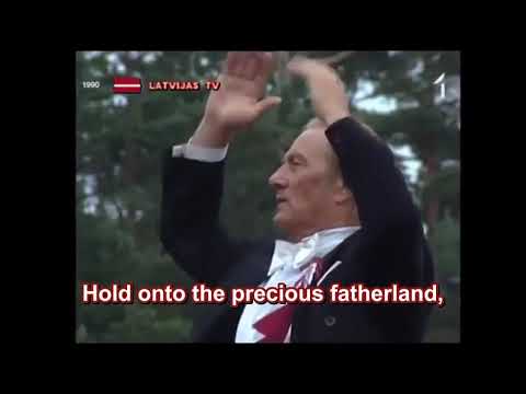 Latvian Song Festival 1990 - "Pie tēvu zemes dārgās" ENGLISH subtitles/translation