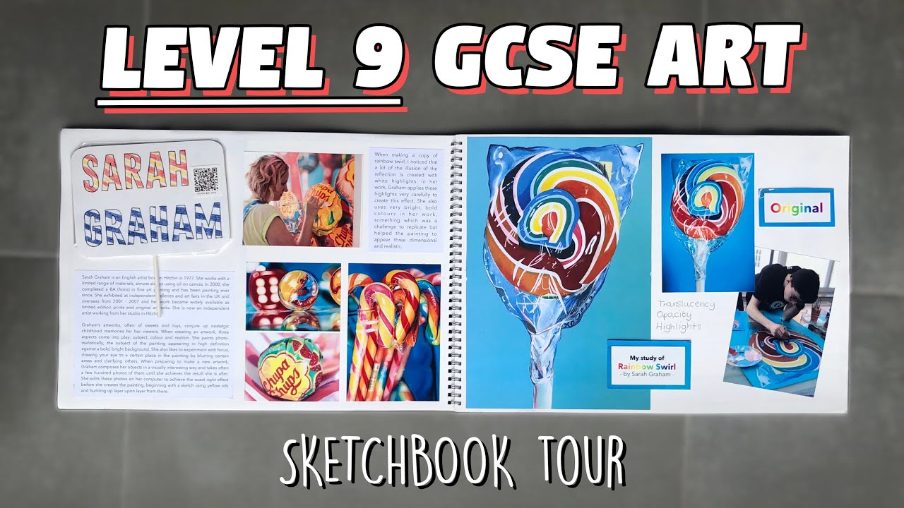 ART GCSE GRADE 9 (A**) SKETCHBOOK TOUR - (REALLY HELPFUL!)