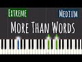 Extreme - More Than Words Piano Tutorial | Medium