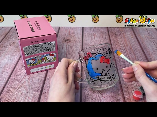 Кружка для росписи Hello Kitty стекло 230мл - видео