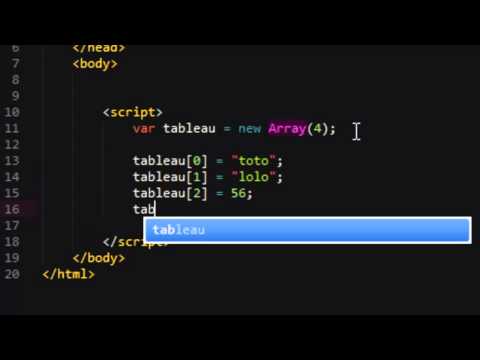 Javascript 26 Les tableaux en profondeur