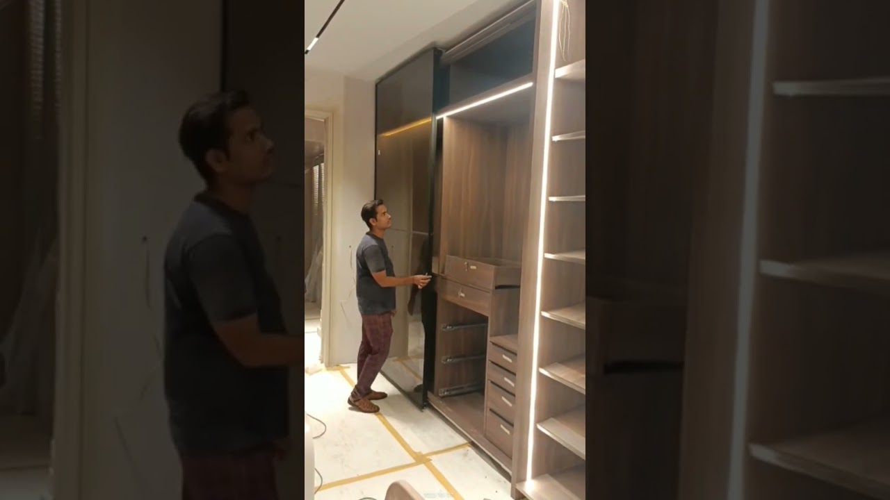 sliding wordrobe glass 2 part door #glassdoor #shorts #viral #furniture @Sk_Modular #cabinet#india