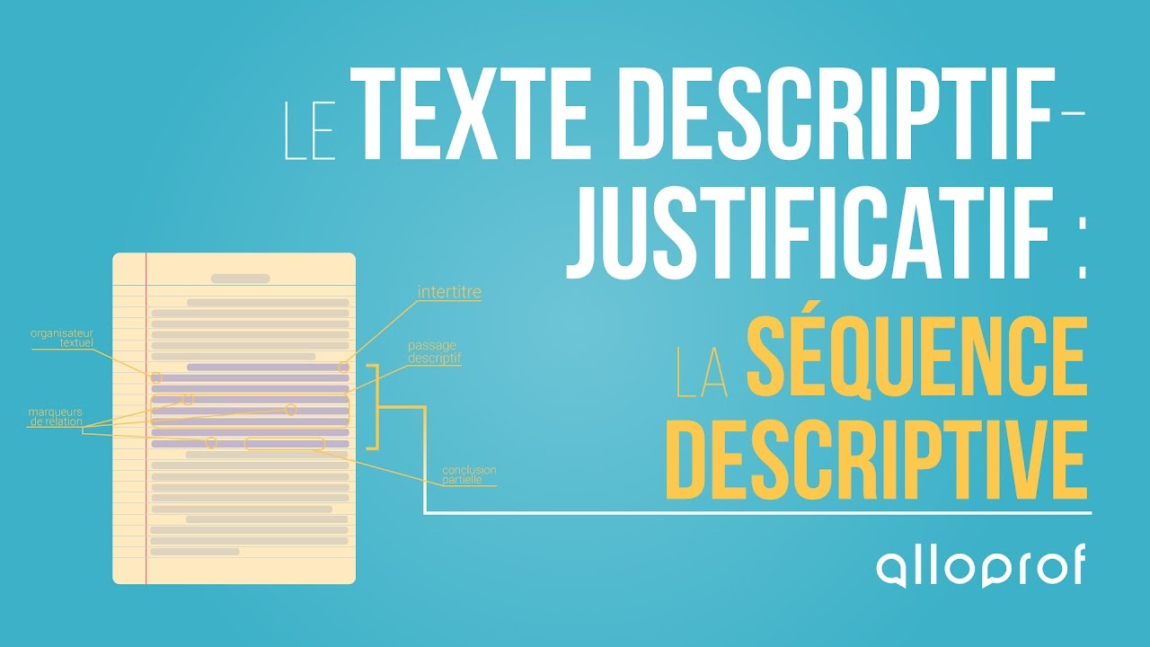 Le texte descriptif-justificatif - La séquence descriptive