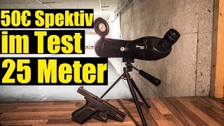 50€ Spektiv im Test auf 25 Meter, Bresser 20 60x60