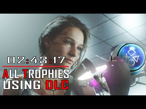 RESIDENT EVIL 3 Remake - All Trophies / Achievements in 2 Playthroughs using DLC - 02:43:17