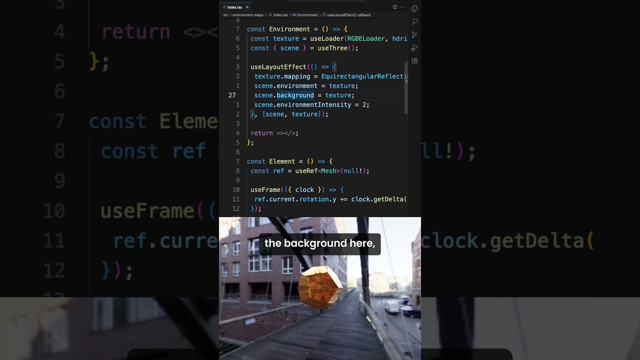 Three.js Environment Maps #r3f #react #coding #threejs