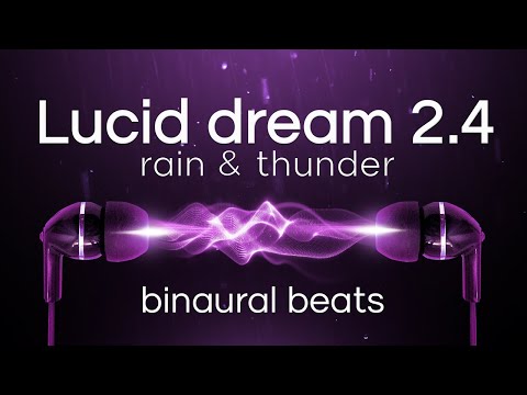 Binaural Beats for Lucid Dreaming with Rain and Thunder: Theta Waves at 4Hz - Black Screen