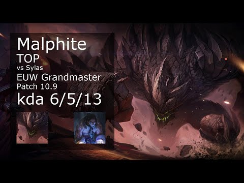 Malphite vs Sylas Top - EUW Grandmaster 6/5/13 Patch 10.9 Gameplay