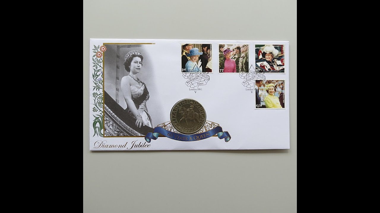 2012 Diamond Jubilee 60 Years a Queen Crown Coin Cover - Buckingham First Day Covers UK